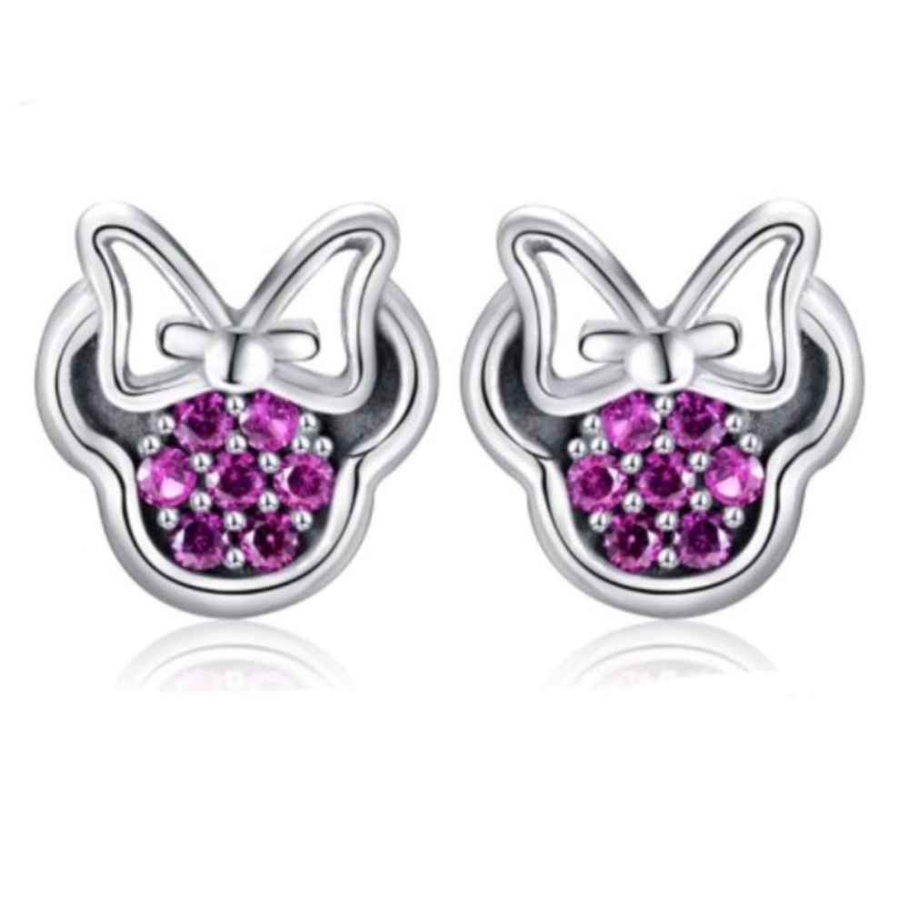 Solid Sterling Silver Swarovski Minnie Earrings